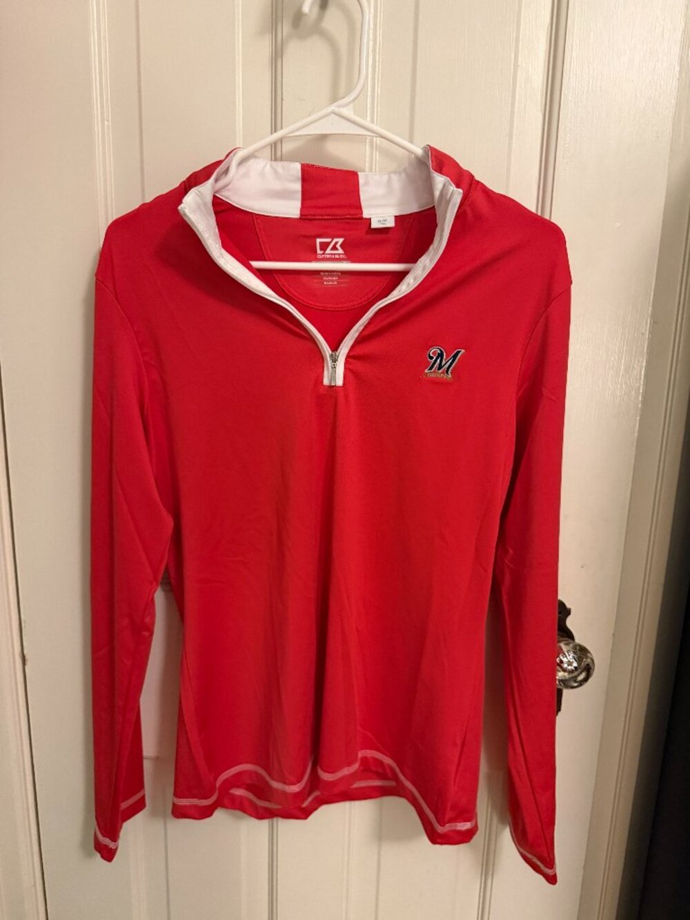 Cutter & Buck Milwaukee Brewers DryTech Quarter-Zip – Medium